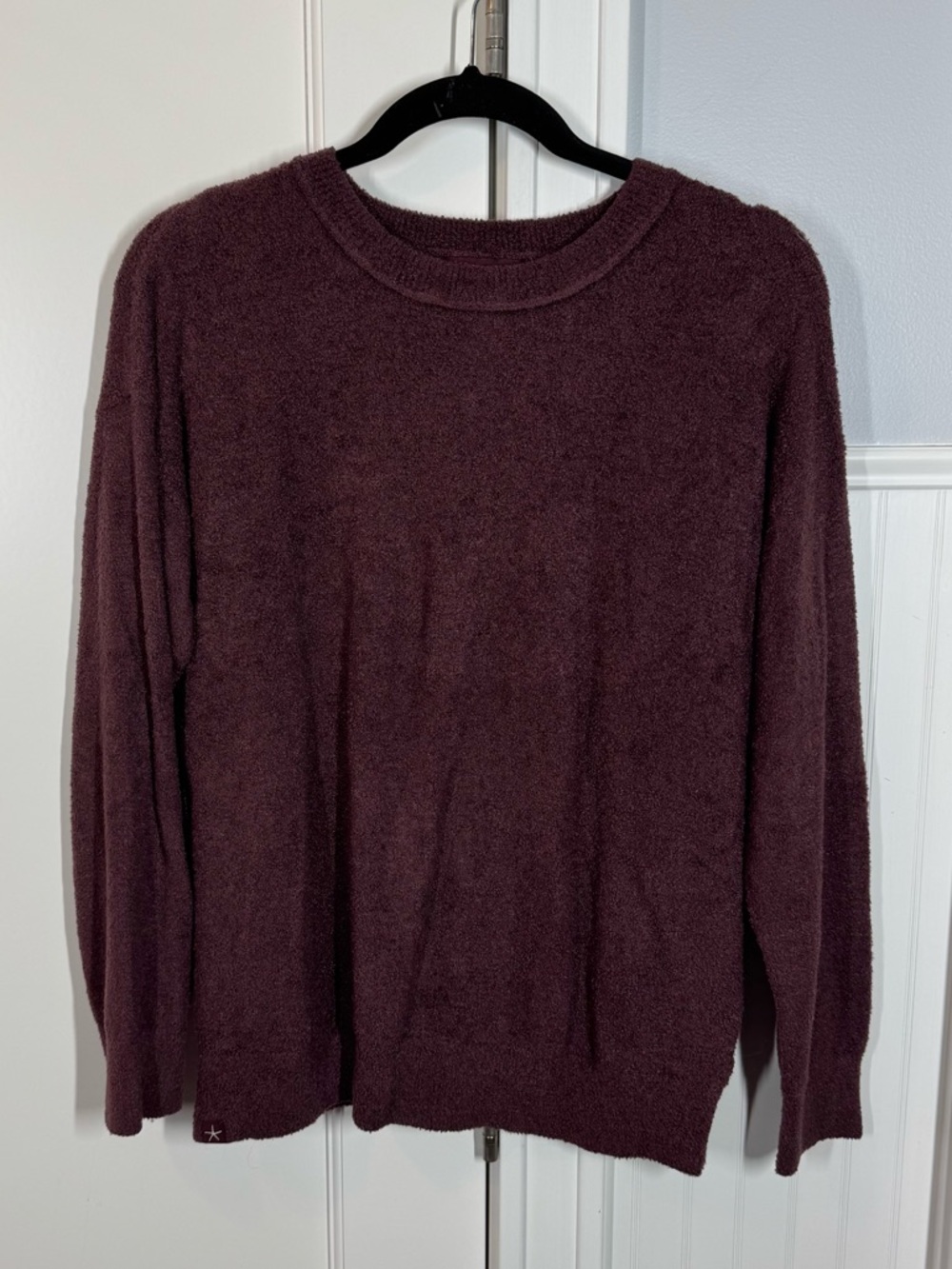 Barefoot Dreams Cozy Chic Sweatshirt sweater size small tall Maroon red purple